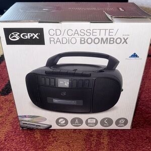 GPX Portable Am/FM Boombox with CD & Cassette Player